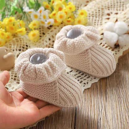 Soft-Knit Solid Ruffled Baby Booties (0-18M)