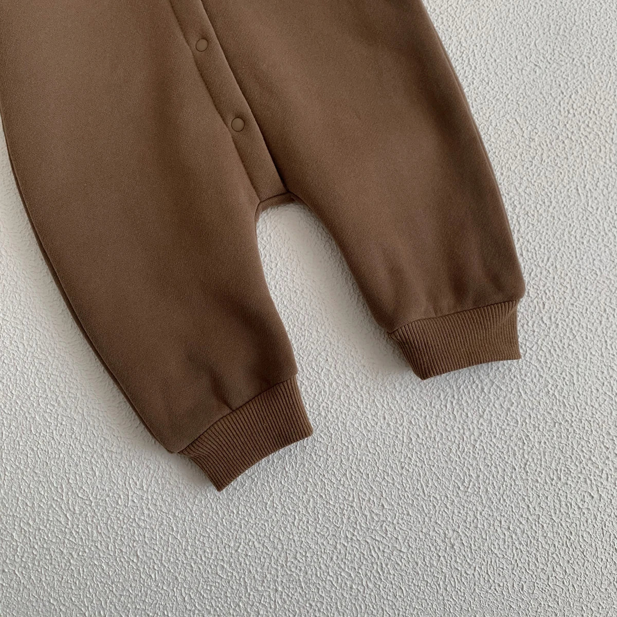 Cozy Bear Hooded Romper – Warm Cotton Blend Jumpsuit (0-18M)