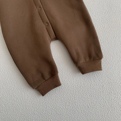 Cozy Bear Hooded Romper – Warm Cotton Blend Jumpsuit (0-18M)