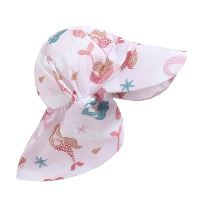 Mermaid Rash Guard & Sun Hat Set | Long Sleeve Swimsuit Pink (3M-3T)