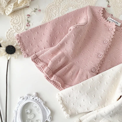 Baby & Toddler Girl 100% Cotton Knit Ruffle Cardigan Sweater (6M-5T)