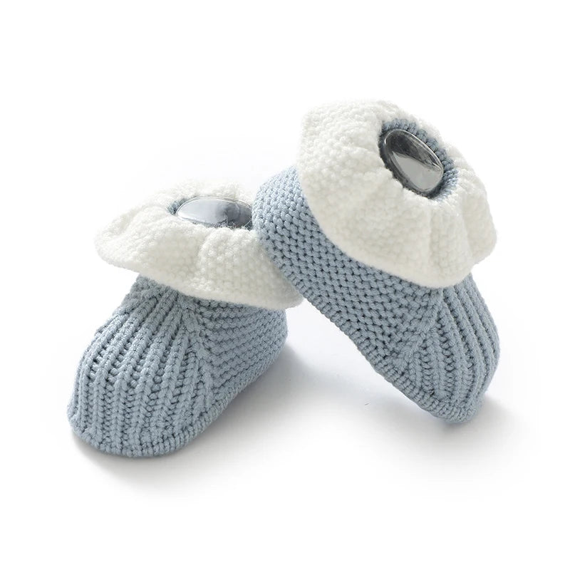 Soft-Knit Ruffled Baby Booties (0-18M)
