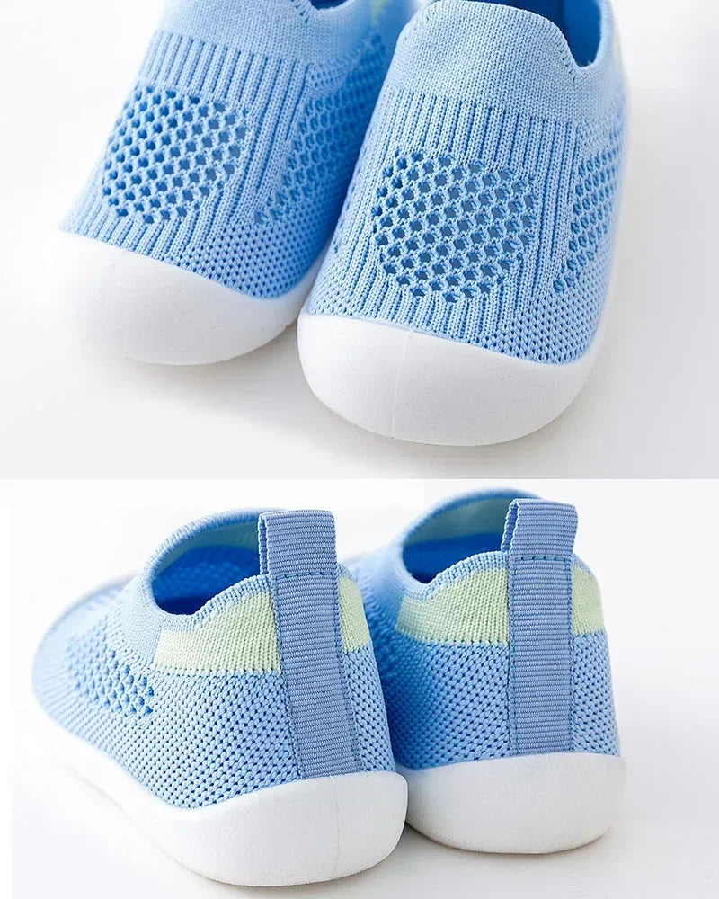 Infant & Toddler Mesh Knit Sneakers: Lightweight Non-Skid Prewalker Shoes for( 0-4T)