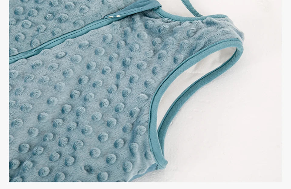 Baby Sleep Sack 1.5 TOG – Cotton Wearable Blanket Vest with Sensory Minky Dot Chest (3-24M)