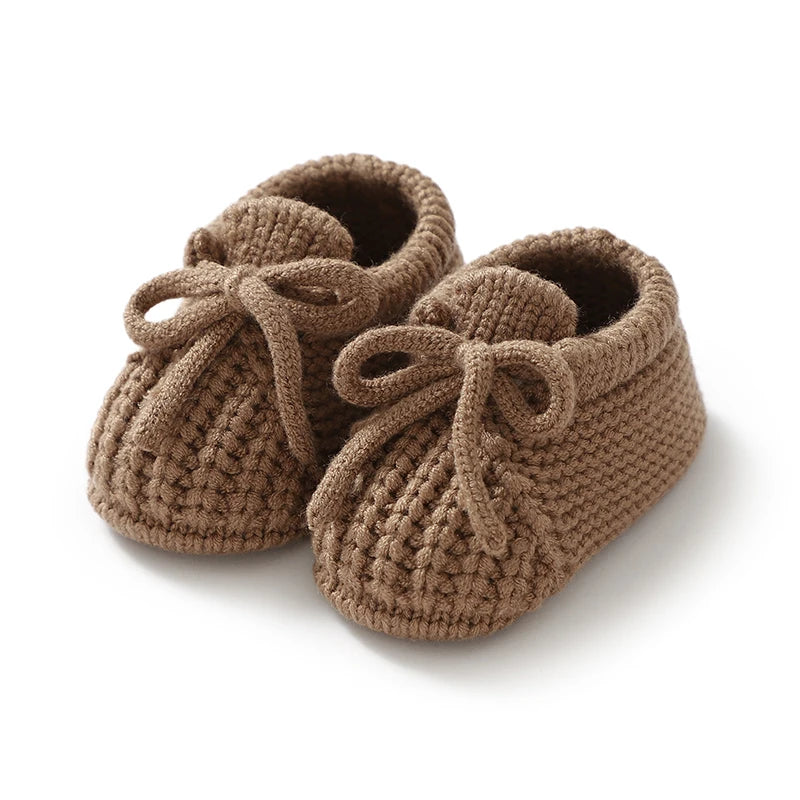 Chunky Knit Lace-Up Knit Baby Booties (0-18M)
