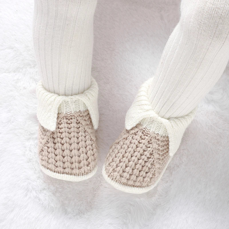 Boutique Style Cuffed Knit Baby Booties (0-18M)