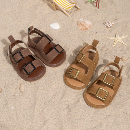 Infant Boys Casual Buckle Beach Sandals - Anti-Slip Soft-Sole First Walkers (0-18M)
