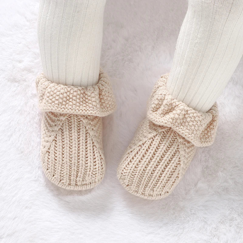 Soft-Knit Solid Ruffled Baby Booties (0-18M)