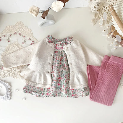Baby & Toddler Girl 100% Cotton Knit Ruffle Cardigan Sweater (6M-5T)
