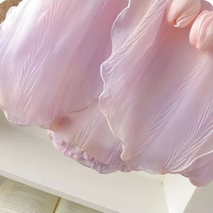 Baby Girls Tulip Petal Romper Dress - Iridescent Summer Halter Bodysuit (3-24M)