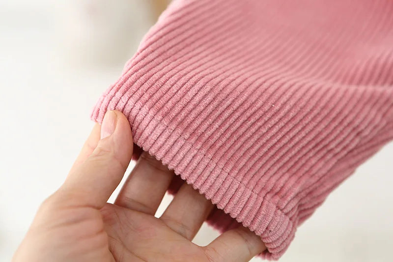 Cute Flower Corduroy Overalls for Toddler Girls - Spring Cotton Jumpsuit (9M-4T)