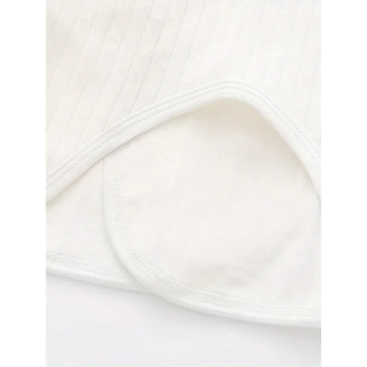 Newborn Ribbed Cotton Kimono Set with Bear Patch - 2-Piece Top & Hat