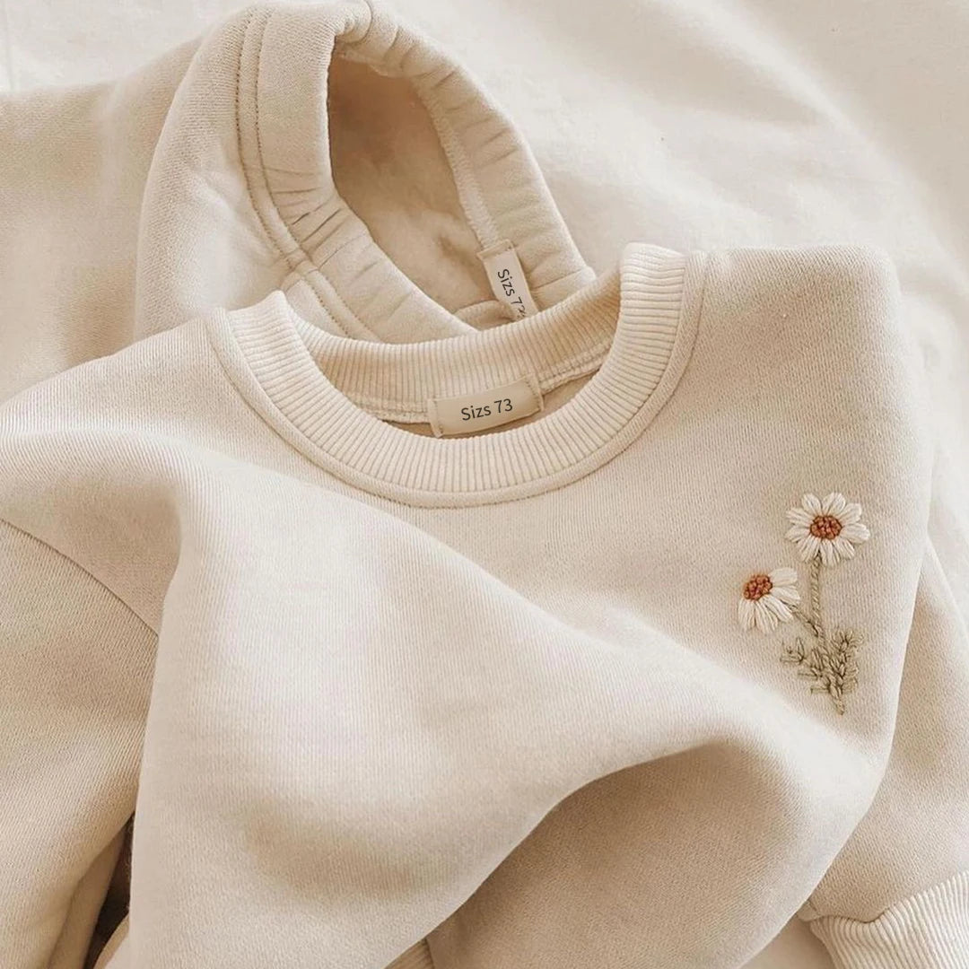 Girl's Baby & Toddler Cotton Knit Tracksuit - Floral Embroidered Sweatshirt & Jogger Set (9M-4T)