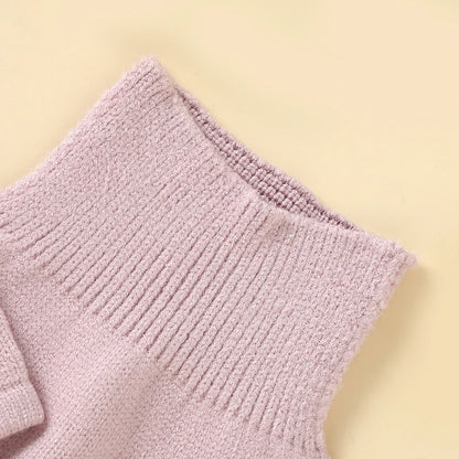 Baby Cable Knit 2-Piece Set – Asymmetric Cardigan & Footed Pants (0-9M)