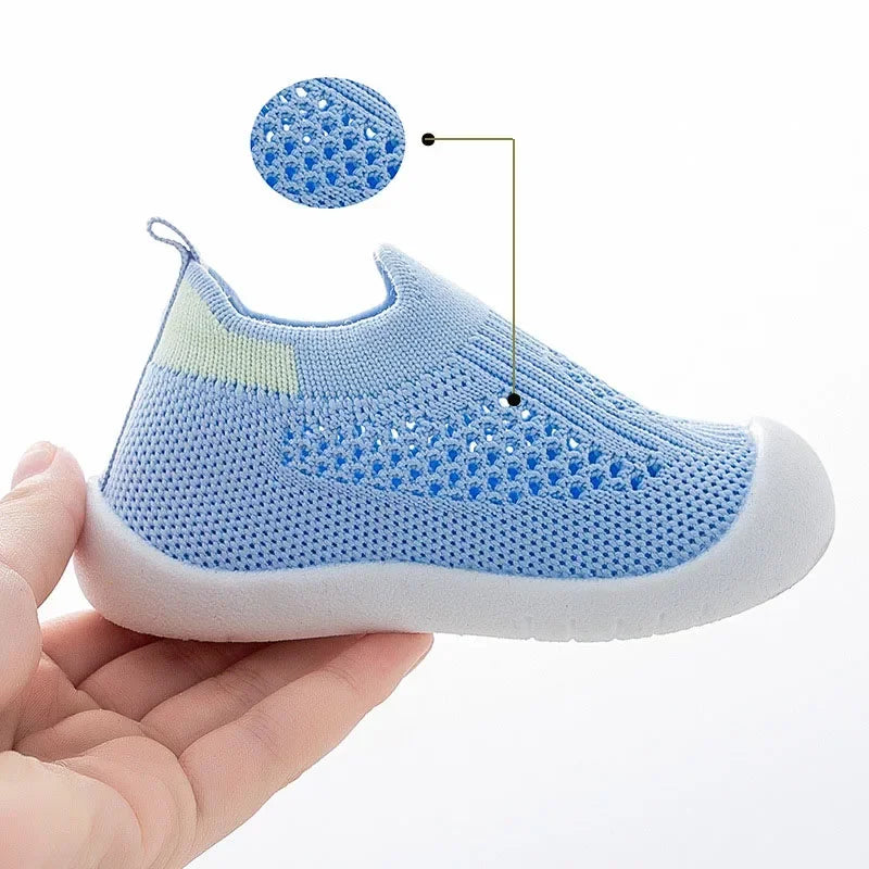 Infant & Toddler Mesh Knit Sneakers: Lightweight Non-Skid Prewalker Shoes for( 0-4T)