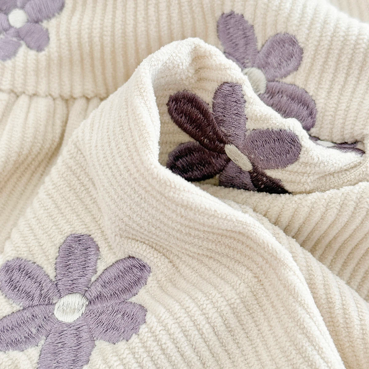 Baby & Toddler Girls Floral Embroidered Corduroy Jumper Dress – Boutique Overall Strap Skirt (6M-3T)