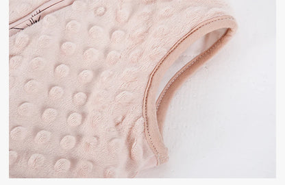 Baby Sleep Sack 1.5 TOG – Cotton Wearable Blanket Vest with Sensory Minky Dot Chest (3-24M)