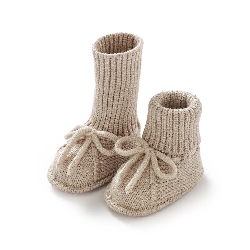 Plush High-Cuff Knit Baby Booties (0-18M)