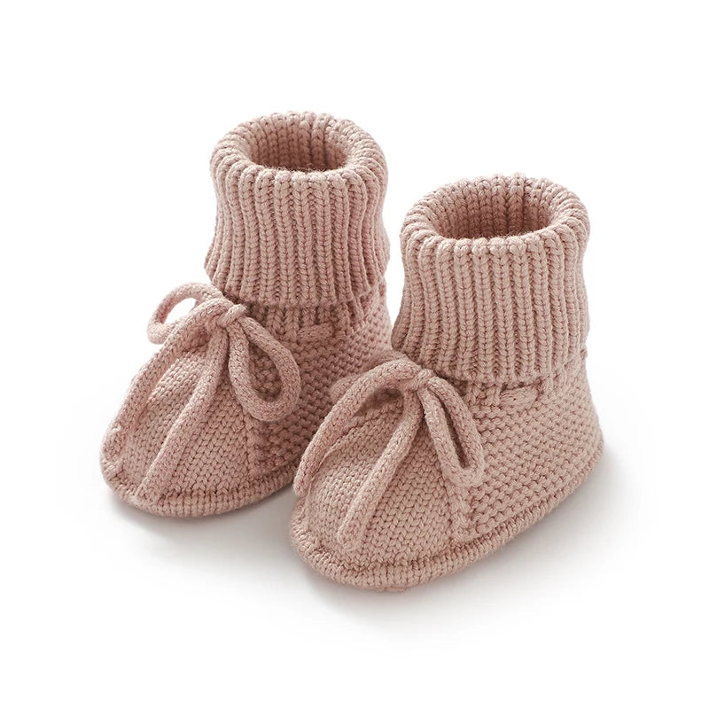 Plush High-Cuff Knit Baby Booties (0-18M)