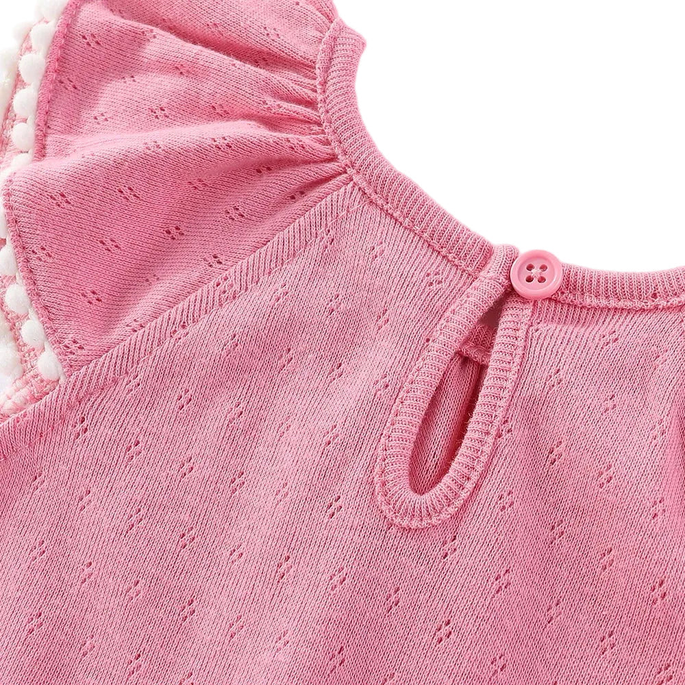 Baby Girls' Cotton Ribbed Romper Set - 2-Pack Short Sleeve & Sleeveless Jumpsuits (0-12M)