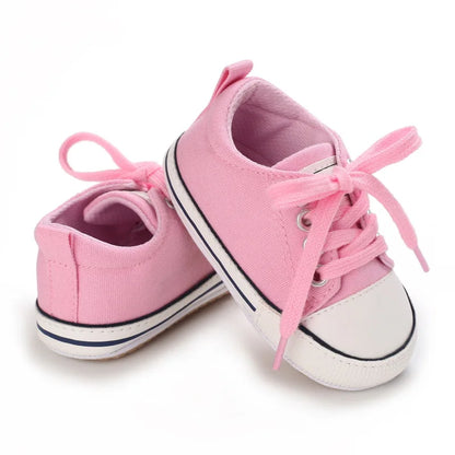 Classic Infant Athletic Sneaker | Soft Sole Canvas Crib Shoes (0-18M)