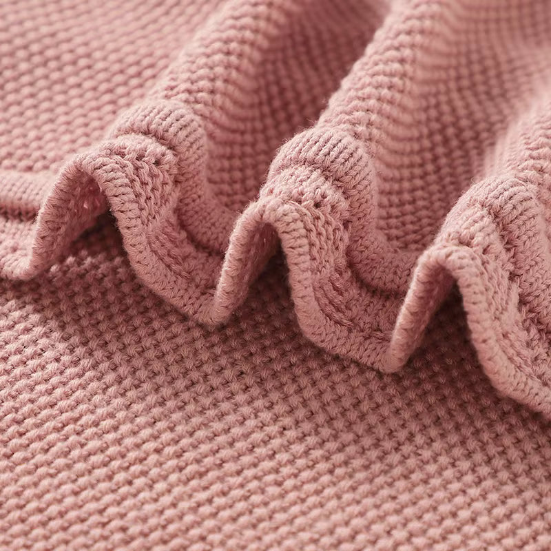 Soft Knit Baby Blanket with Scalloped Edge