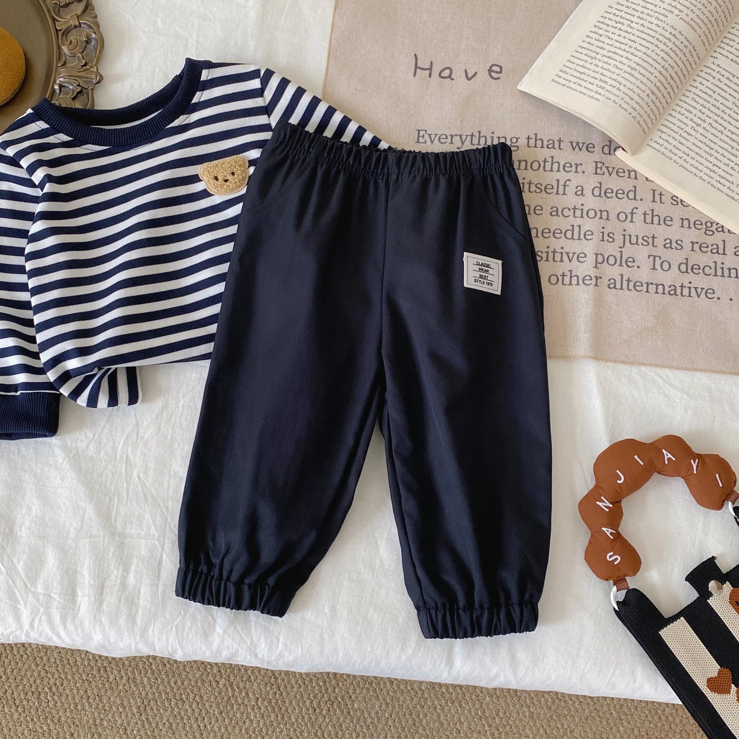Baby Boy & Toddler 2-Piece Striped Clothing Set (6M-3T) – Long Sleeve Top & Pants