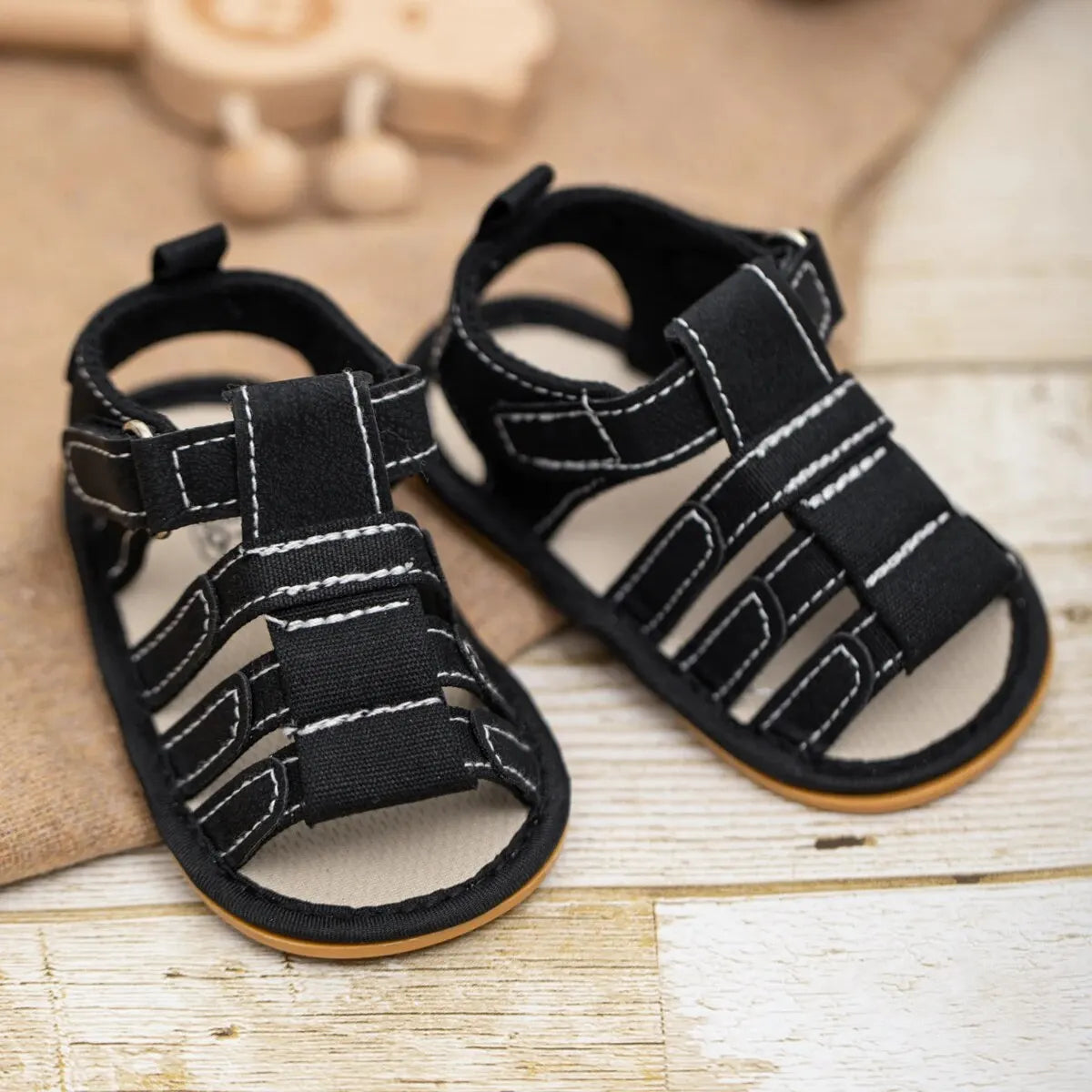 Baby Boy First Walker Sandals - Non-Slip Rubber Sole Summer Shoes for Infants & Toddlers (0-18M)