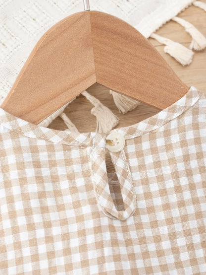 Toddler Girls Gingham Sleeveless Summer Dress – Pastoral Layered Ruffle Dress with Bows (2-7Y)