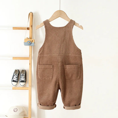 Toddler Corduroy Overalls – Heart Embroidery & Print Bib Pants (9M-4T)