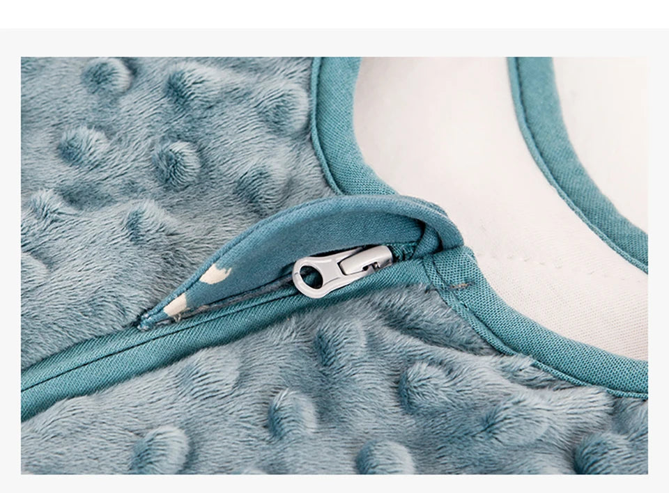 Baby Sleep Sack 1.5 TOG – Cotton Wearable Blanket Vest with Sensory Minky Dot Chest (3-24M)