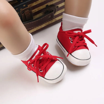 Classic Infant Athletic Sneaker | Soft Sole Canvas Crib Shoes (0-18M)