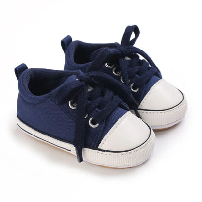 Classic Infant Athletic Sneaker | Soft Sole Canvas Crib Shoes (0-18M)