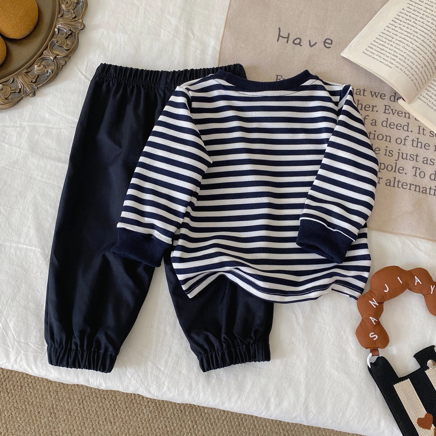 Baby Boy & Toddler 2-Piece Striped Clothing Set (6M-3T) – Long Sleeve Top & Pants