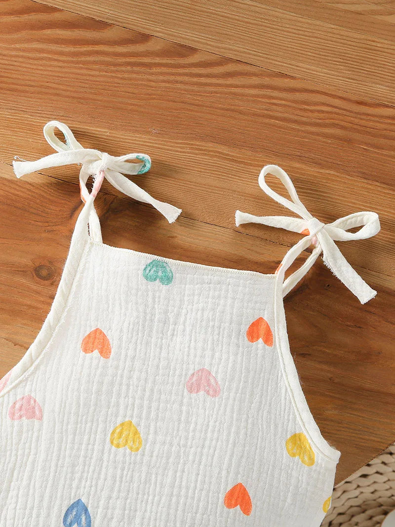 Baby Girl Muslin Cotton Romper & Sun Hat Set - Floral 2-Piece Summer Bodysuit (3-18M)