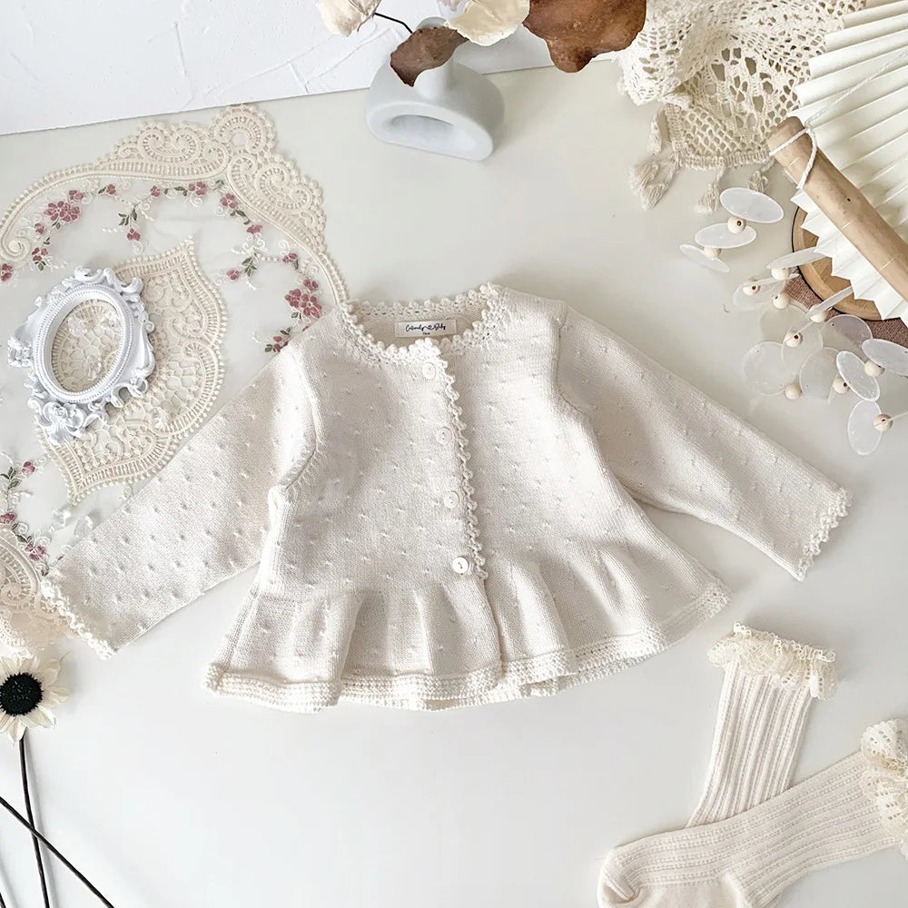 Baby & Toddler Girl 100% Cotton Knit Ruffle Cardigan Sweater (6M-5T)