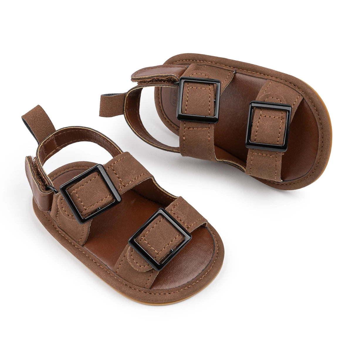 Infant Boys Casual Buckle Beach Sandals - Anti-Slip Soft-Sole First Walkers (0-18M)