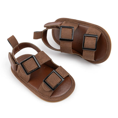Infant Boys Casual Buckle Beach Sandals - Anti-Slip Soft-Sole First Walkers (0-18M)