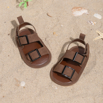 Infant Boys Casual Buckle Beach Sandals - Anti-Slip Soft-Sole First Walkers (0-18M)