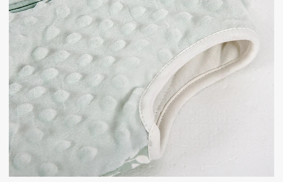 Baby Sleep Sack 1.5 TOG – Cotton Wearable Blanket Vest with Sensory Minky Dot Chest (3-24M)