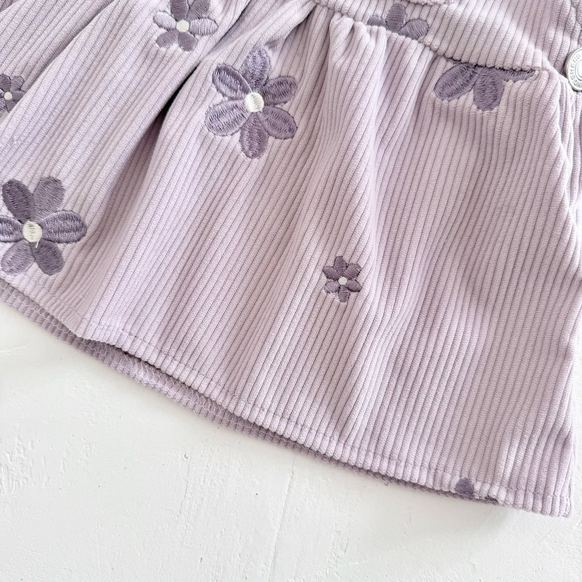 Baby & Toddler Girls Floral Embroidered Corduroy Jumper Dress – Boutique Overall Strap Skirt (6M-3T)
