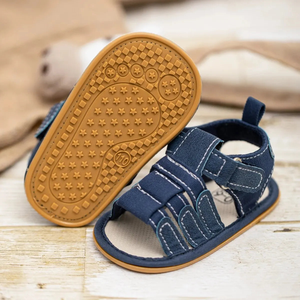Baby Boy First Walker Sandals - Non-Slip Rubber Sole Summer Shoes for Infants & Toddlers (0-18M)