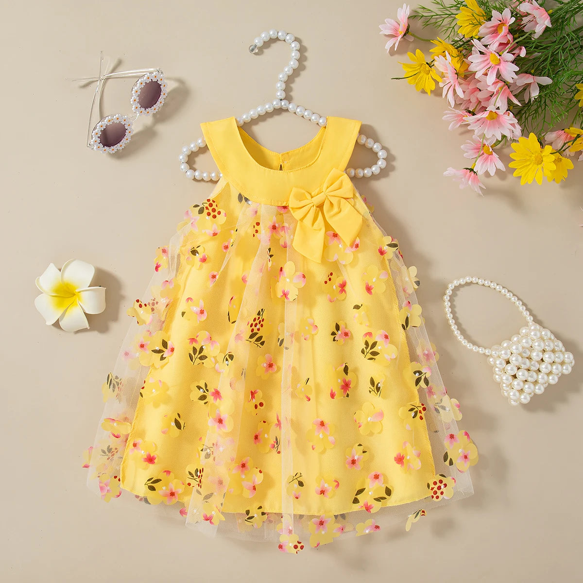 3D Floral Baby & Toddler Girl Princess Dress - Summer Mesh Tutu (3M-3T)