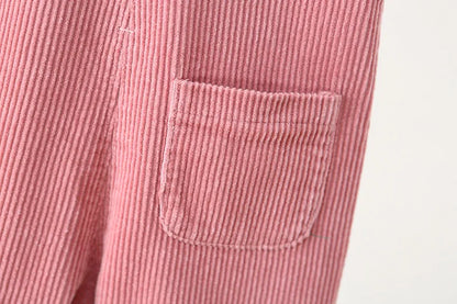 Cute Flower Corduroy Overalls for Toddler Girls - Spring Cotton Jumpsuit (9M-4T)