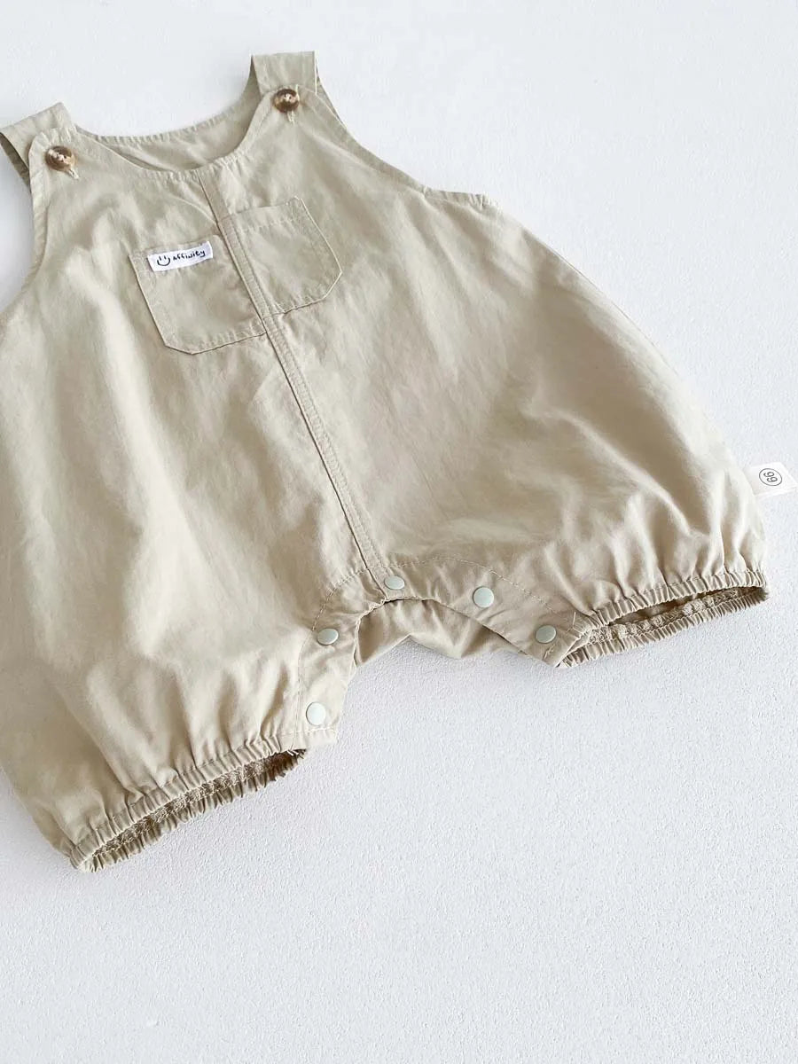 2-Piece Baby Boy Summer Set - Striped Short Sleeve Top & Cotton Blend Overall Jumpsuit (0-24M)