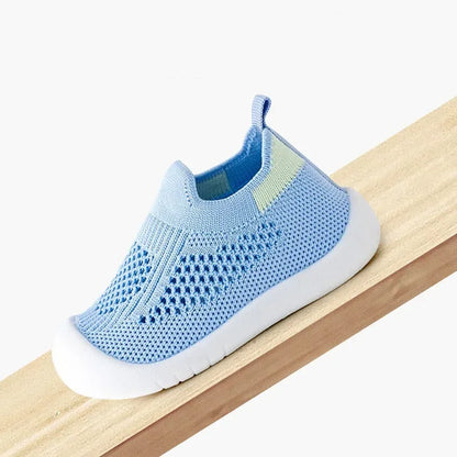 Infant & Toddler Mesh Knit Sneakers: Lightweight Non-Skid Prewalker Shoes for( 0-4T)