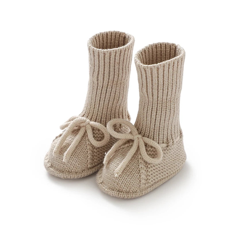 Plush High-Cuff Knit Baby Booties (0-18M)