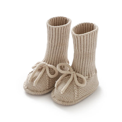 Plush High-Cuff Knit Baby Booties (0-18M)