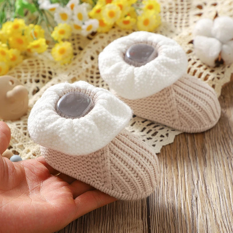 Soft-Knit Ruffled Baby Booties (0-18M)