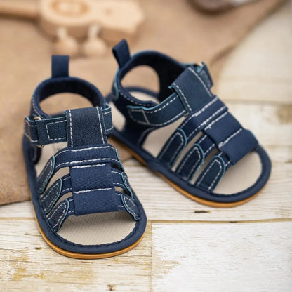 Baby Boy First Walker Sandals - Non-Slip Rubber Sole Summer Shoes for Infants & Toddlers (0-18M)